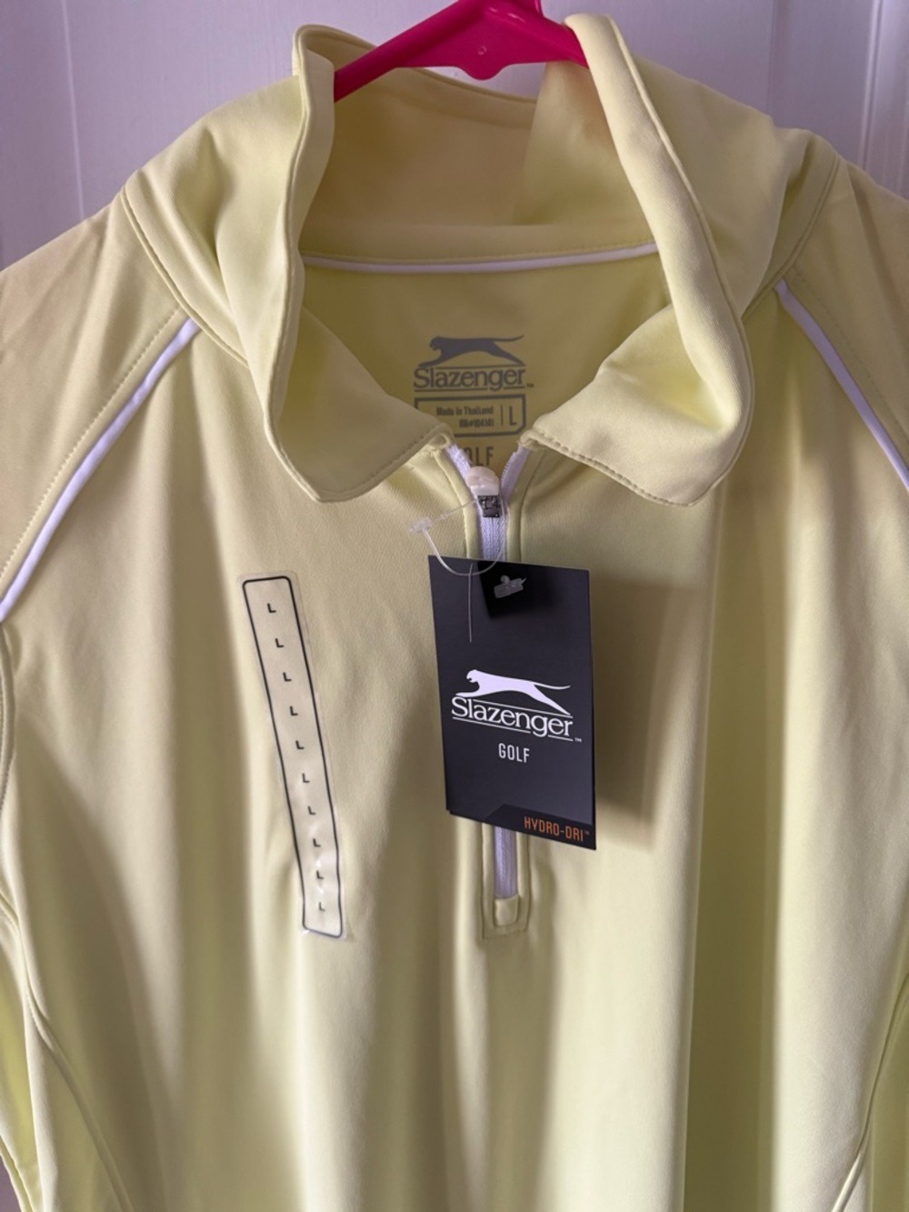 Slazenger NWT  Golf Sleeveless Polo - Lime Yellow dry fit - Picture 2 of 5